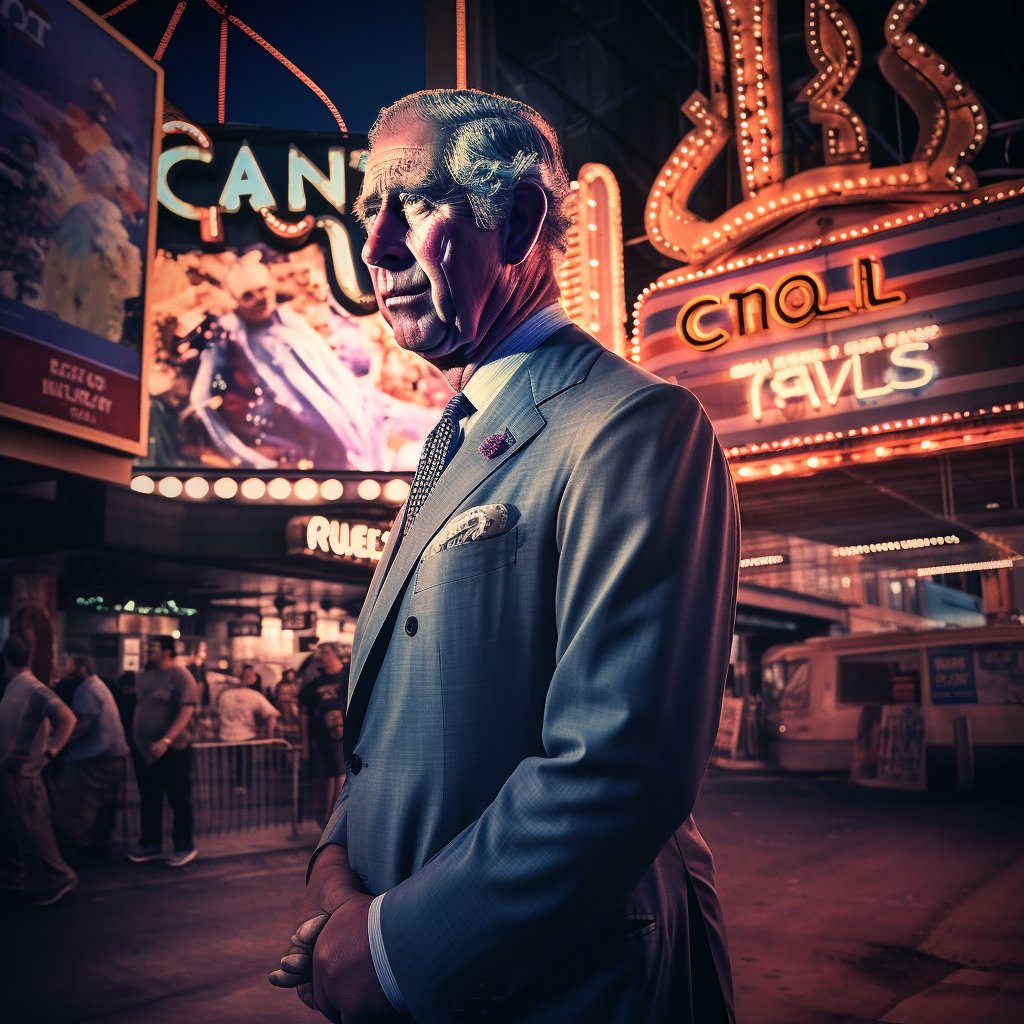 King Charles of <a href="/RoyalFamily/">The Royal Family</a> in Downtown Las Vegas