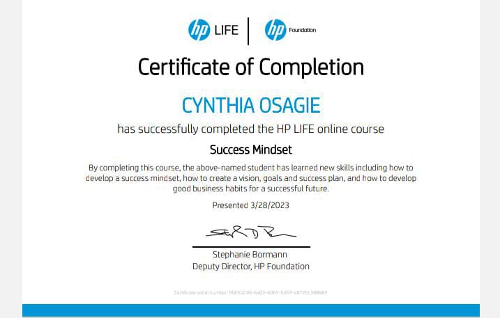 This took me 3 days to complete.🥱 It ended at 4 pm this morning. Nothing in life comes easy. A lot of activities to do I am happy  I was able to scale through. One thing I love about this course is the ability to relate it to your everyday life. 
@1MTeachers @HPLIFE_Program