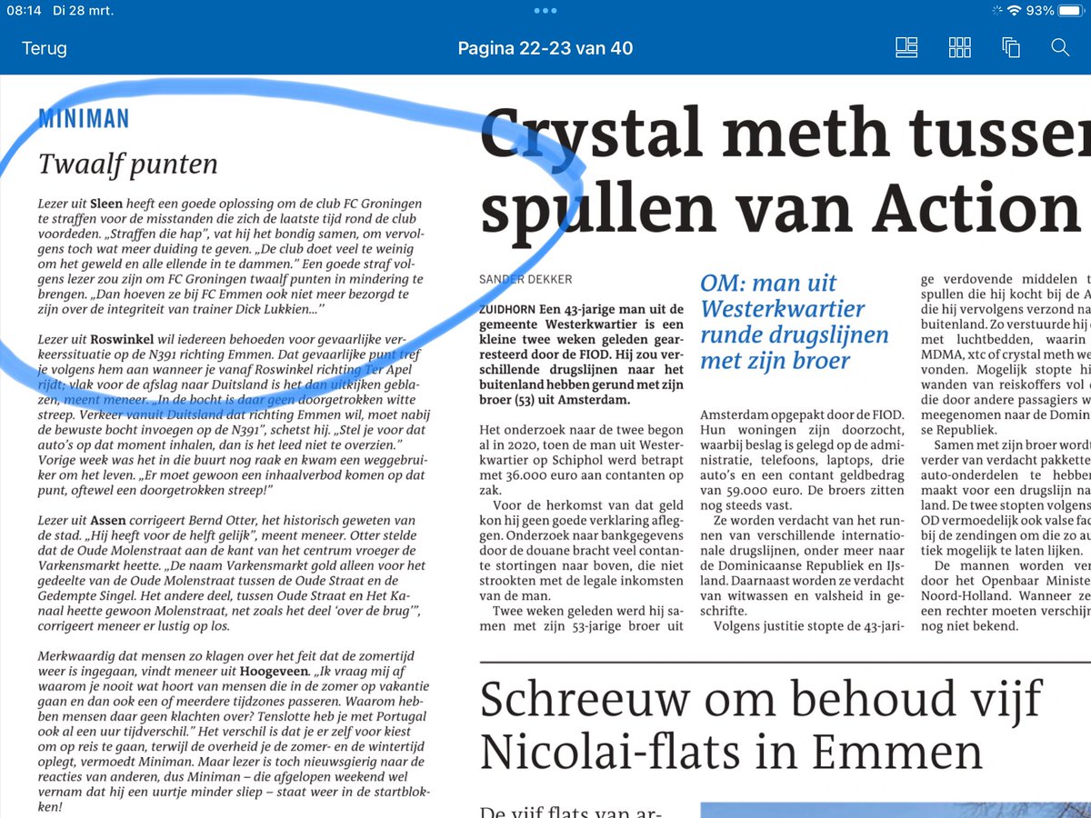 GertoJansen's tweet photo. Mooi stukje vandaag in @dvhn_nl #miniman kunnen @JonathanPloeg en @williampomp zich hier in vinden?😂😎⚽️🔴⚪️ #fcemmen https://t.co/k81fcS6ej7