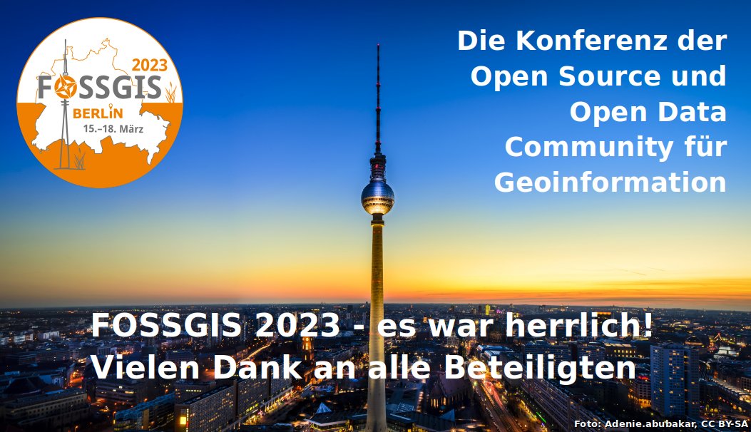 Es war eine herrliche #FOSSGIS2023 Konferenz! Herzlichen Dank an alle, die diese Konferenz mitgestaltet haben - LocalTeam, VideoTeam, Helfer:innen, Sponsoren, Austeller, Vortragende &amp; natürlich die Teilnehmer:innen.
Videos 
fossgis-konferenz.de/2023/programm/
#FOSSGIS #OSGeo #OSM #FOSS4G