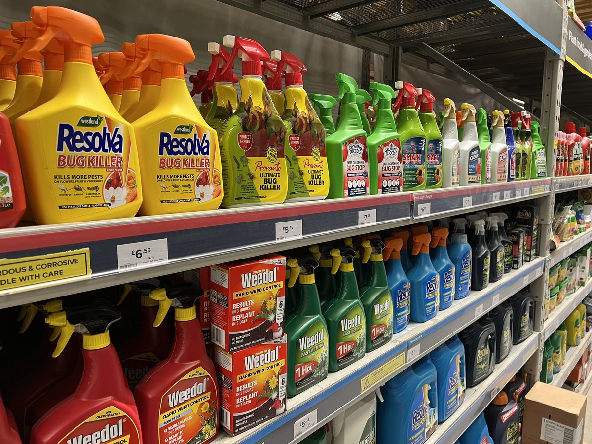 jackwallington's tweet photo. I visited just 7 shops in Halifax yesterday, this is every town across the UK and online during an insect crisis. Organic and non-organic jumbled up. Professionals require qualifications. None of it needed! Time for a rethink UK. Time to ban for garden use https://t.co/0xWOyZG1fq https://t.co/4pxtPcSYBm
