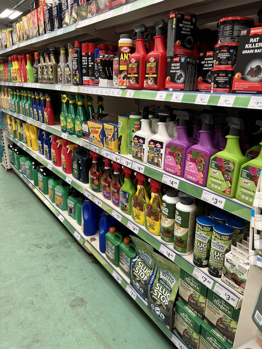 jackwallington's tweet photo. I visited just 7 shops in Halifax yesterday, this is every town across the UK and online during an insect crisis. Organic and non-organic jumbled up. Professionals require qualifications. None of it needed! Time for a rethink UK. Time to ban for garden use https://t.co/0xWOyZG1fq https://t.co/4pxtPcSYBm