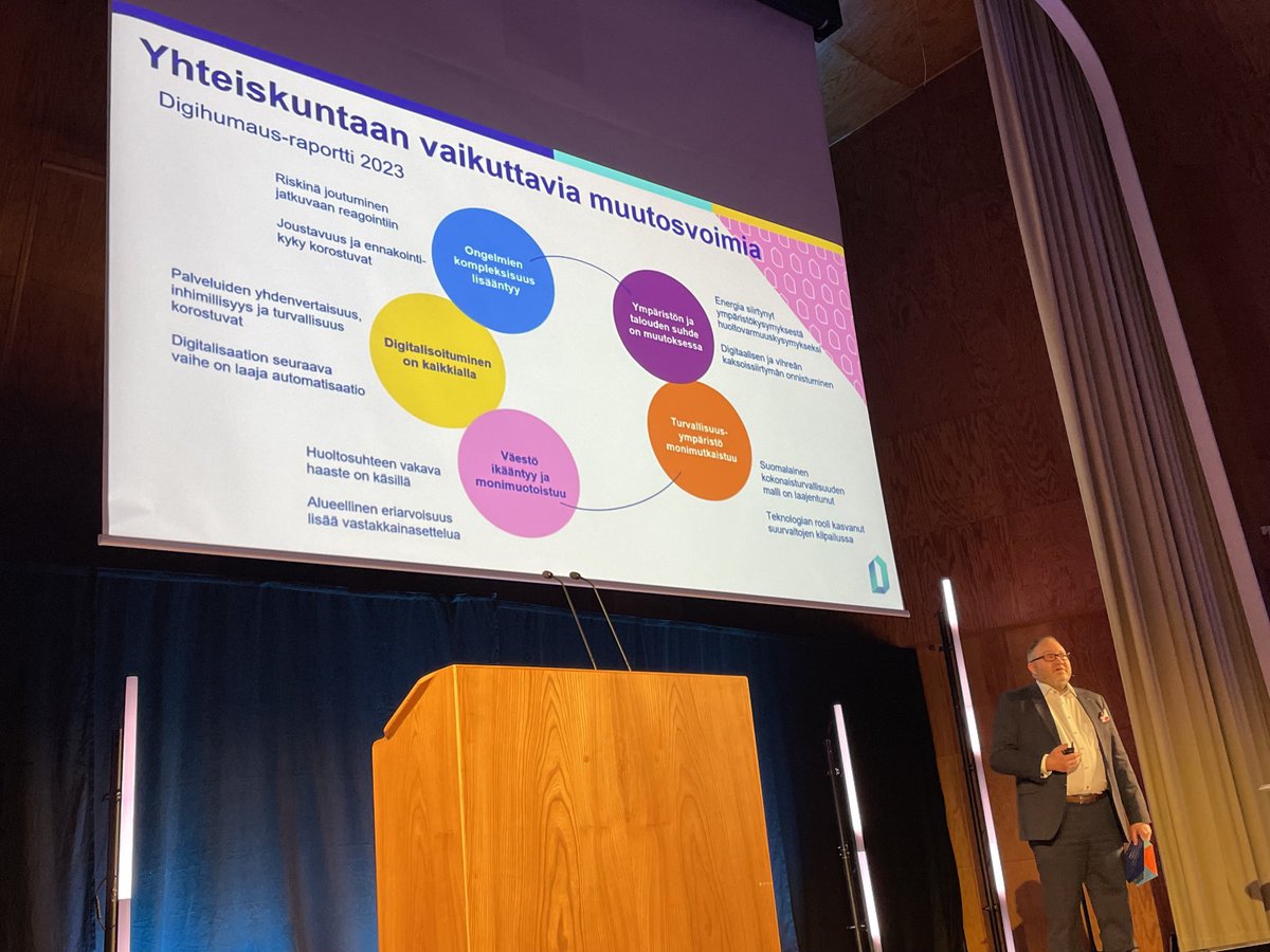 #digihumaus ⁦<a href="/DVVfi/">Digi- ja väestötietovirasto</a>⁩ trendit kestävät aikaa mutta muutoksia erityisesti #Turvallisuus _ympäristö monimuotoistuu mutta muissakin ⁦@janneviskari⁩