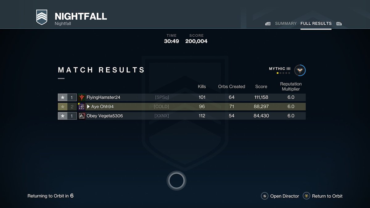 FreshPrinceOSmr's tweet photo. I don’t think I’ve ever had a fireteam as hype as we were for this. (Moments like this are priceless btw) Find me a score that close my fellow vanquishers.      😅😂😅. @BungieHelp @DestinyTheGame @Bungie #Destiny2 #Destiny2Lightfall https://t.co/SBR5LW4dRE