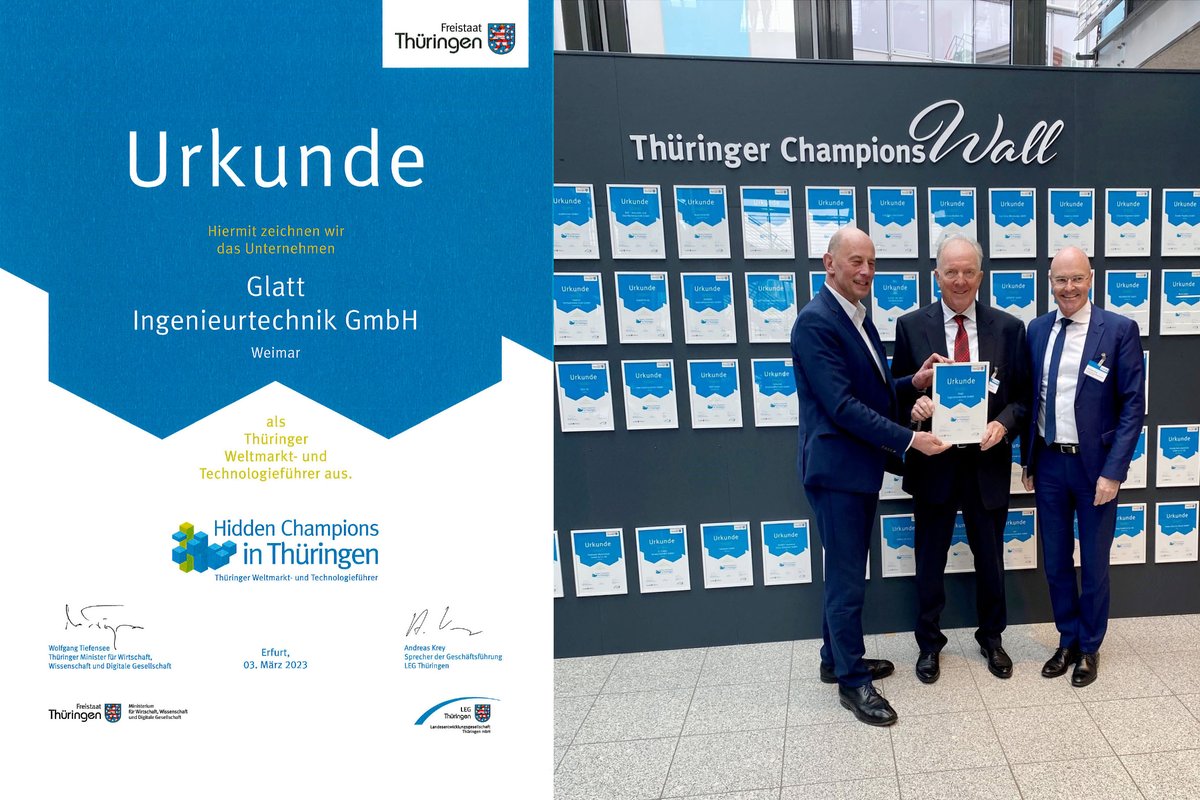 glatt_group's tweet photo. The State Development Corporation of Thuringia honored Glatt as a leading specialist for plant #engineering and processes in fluid bed and spouted bed technology as well as the patented powder synthesis in a pulsating gas stream.
#fluidbed #spoutedbed
https://t.co/Tcec2TJ3dO https://t.co/j4nPfpCTTI
