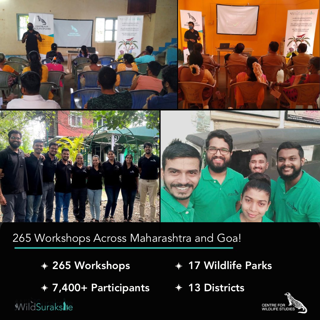 cwsindia's tweet photo. Wild Surakshe milestone #1: 265 workshops across Maharashtra and Goa!

Our public health and safety training program, #Wild Surakshe, has been effective in reaching over 5,400 participants across the Western Ghats in Maharashtra and Goa. https://t.co/wjrncNVNIR