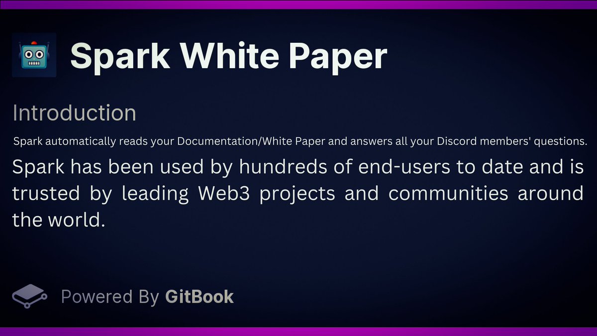 communityone_io's tweet image. ⚠️Minor UPDATE: We've just launched our GitBook❗
We will also be focusing on new rounds of feature updates starting next week, you'll be allowed to submit longer text and doc then.
#Spark #GitBook #AI #Discord