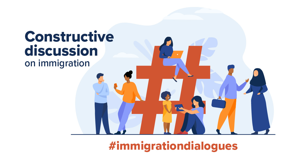 #ImmigrationDialogues provided almost 700 participants a chance to talk about immigration. Purpose of the dialogues was to facilitate a platform to talk about immigration and hence increase understanding. The dialogues were organised in 11 different languages. 1/4