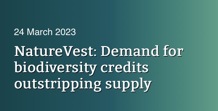 HaahrMarianne's tweet photo. Demand for biodiversity credits outstripping demand: https://t.co/FSDvAd1Hui @cathrinejahnsen @ClimateSusanne @efipm @MakeNatureCount @WorldResources https://t.co/e25nmoPAKq