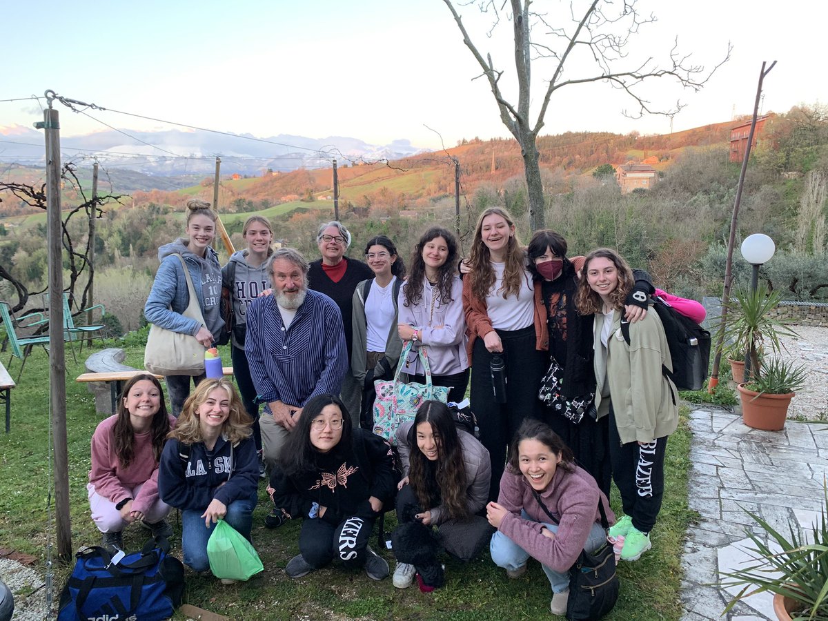 HBUSItaly's tweet photo. A bittersweet goodbye to Sant’Angelo and our wonderful hosts Gail and Robert. Hopping on the bus to Fiumicino airport in Rome and beginning our journey home https://t.co/QllgPWOf8y