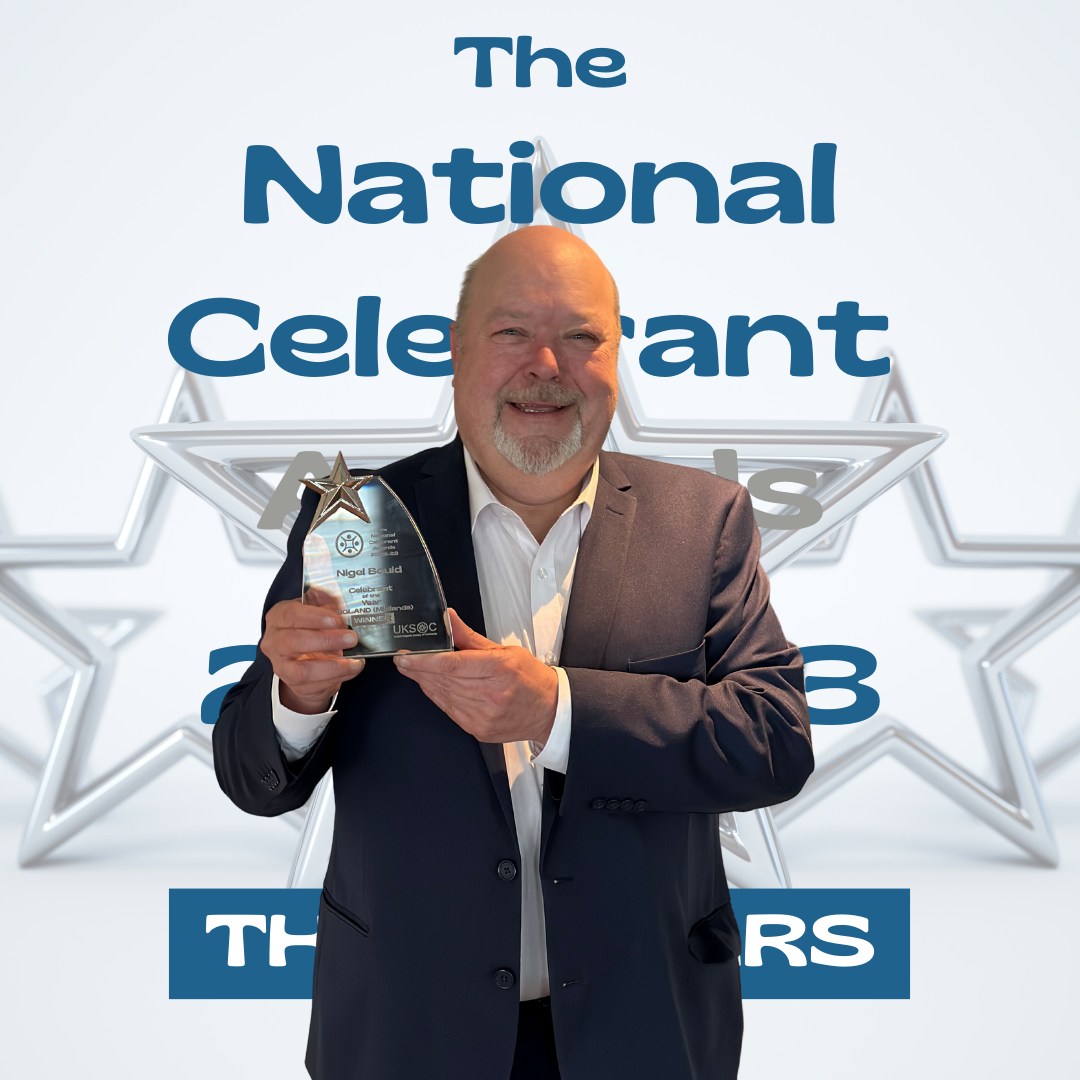 'The Celebrant of the Year Award for England (Midlands)' goes to Nigel Bould for his work based in and around North Staffordshire.

#uksoccelebrants #NationalCelebrantAwards #boypwr #funeralcelebrant #familycelebrant #weddingcelebrant instagram.com/nigelcelebrant/ See less