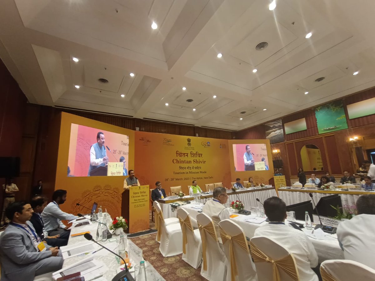 tourismgoi's tweet photo. Honorable Minister of State for Tourism, Shri Ajay Bhatt shared the government's vision for using tourism as a vehicle for socio-economic development, job creation, and achieving sustainable development goals for the country.
#ChintanShivir #TourisminMissionMode https://t.co/ZdOY9JKUIb