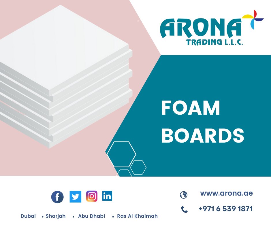 aronauae's tweet image. Foam Boards From Arona Trading LLC

For more details contact us 

buff.ly/3QSHQi5 | info@arona.ae
Call: +971 6539 1871 | +971 44918735

#FoamBoardDesign #FoamBoard #FoamBoardCrafts #FoamBoardCutting #foam #acrylic #polycarbonate #pvcsheets #acp