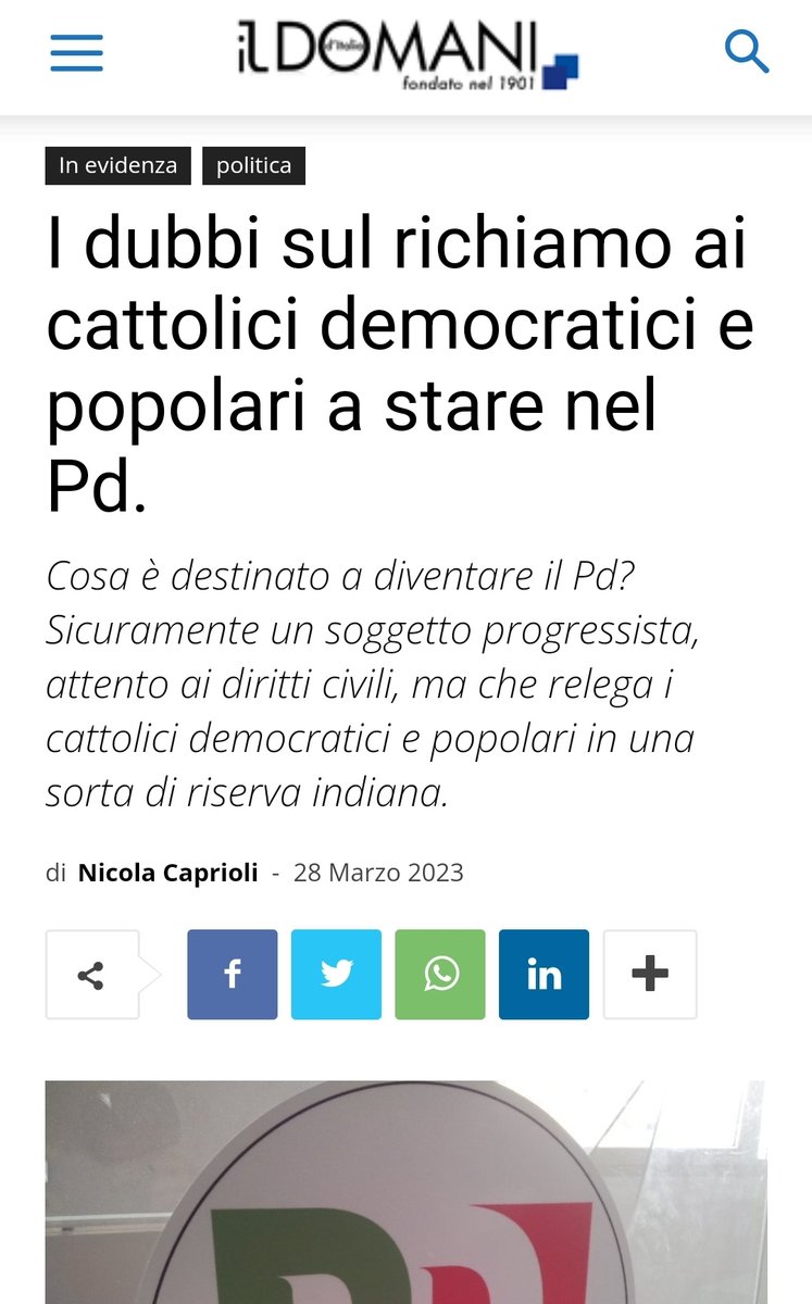nicola_caprioli's tweet photo. I dubbi sul richiamo ai #cattolici democratici e #popolari a stare nel Pd.
Il mio intervento su @DomaniIl
https://t.co/rsVimJJmpg
#ReteBianca
#popolarismo
#TempiNuovi https://t.co/2YDAowHyGr