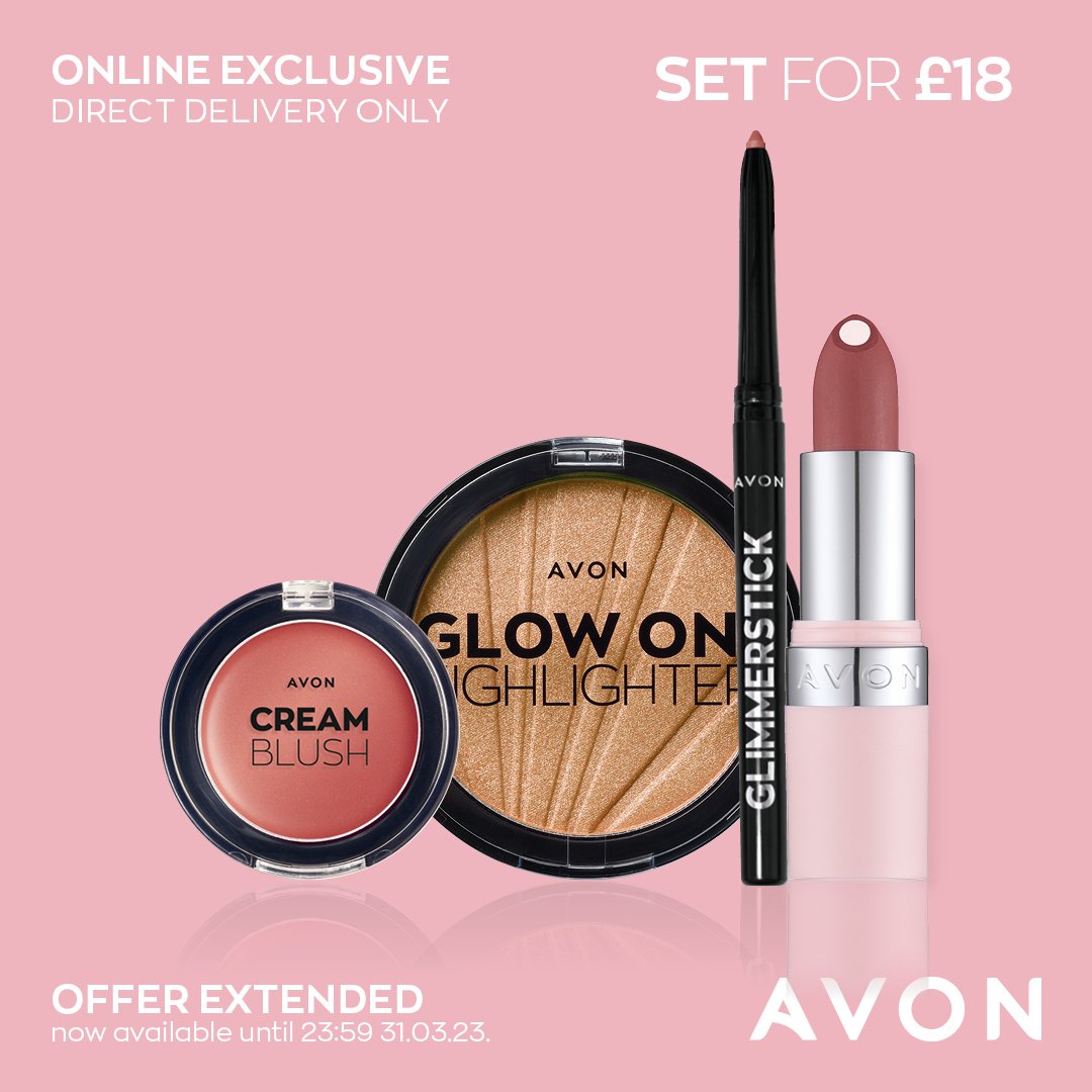 leighannmillar1's tweet photo. Your 4 piece make-up must have set!
I can't get enough of the Mauve Hydramatic Lipstick it's my brand new go-to shade. As for the highlighter & blush? This duo creates the ultimate dewy look
https://t.co/ty6EeaI5Be
#MakeUpSet #AvonMakeUp #HydramaticLipstick #HyaluronicLipstick https://t.co/bpoUOg6srP
