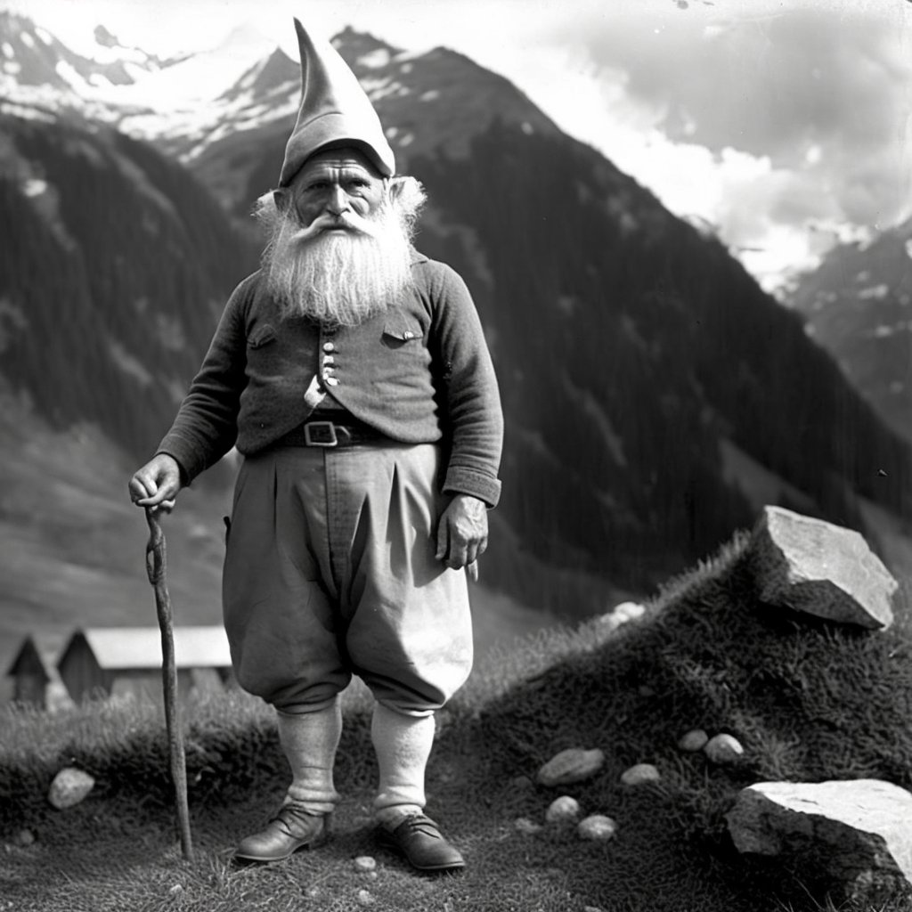 Storytelling with #midjourney  - 1940s ‘photo’ of a #Swiss   Bergmannli stgallenmyths.com/2022/02/21/461…