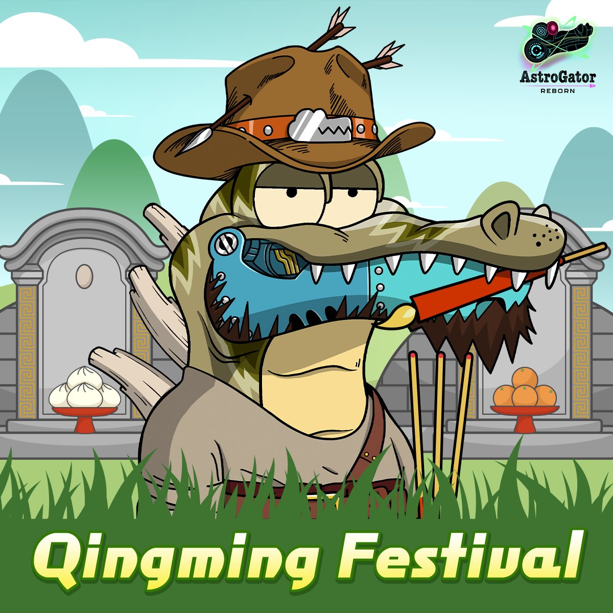 🌱《Qingming Festival》🌱
The grass on the ancestors' graves has grown three feet high . Let us come together to clean it up!😉

Mint 👉 bit.ly/3ttU86p 
🐊Discord 👉 bit.ly/3Qito2J 

#AstroGator_REBORN #AstroGator #GameFi
#NFT #NFTs #NFTcommunity #nftart