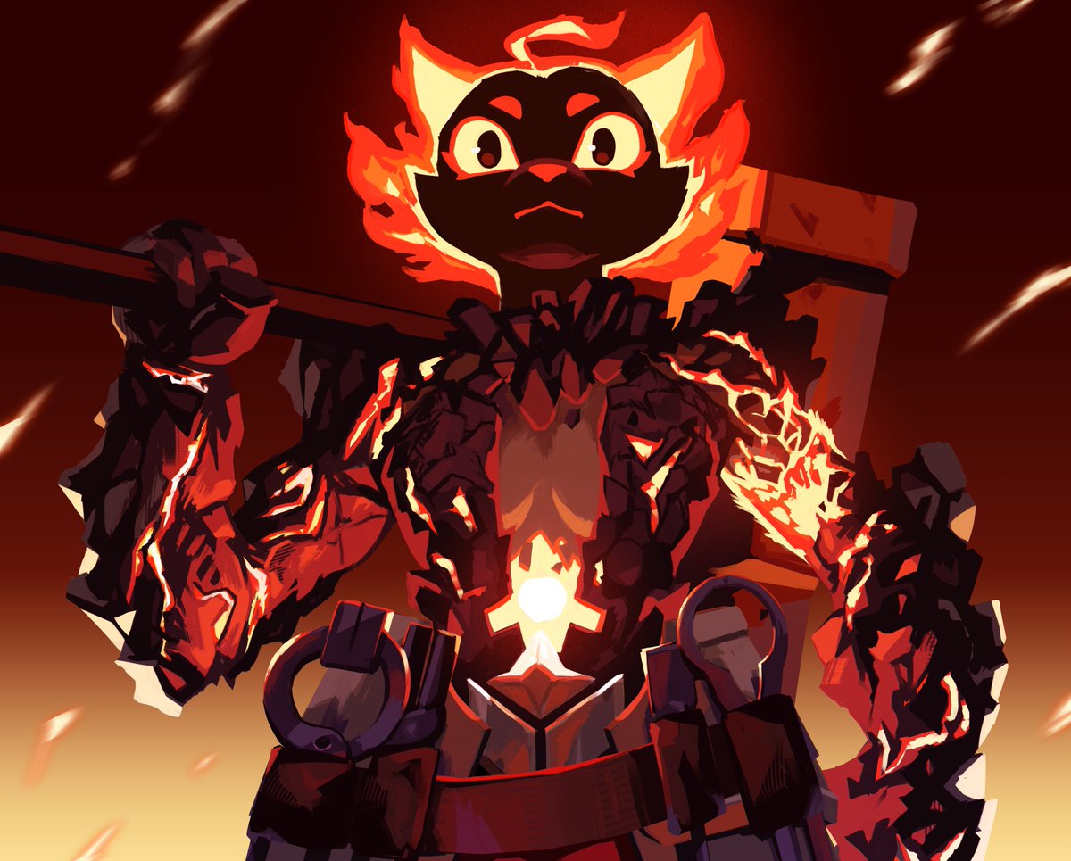 fire solo looking at viewer furry 1boy male focus red background  illustration images