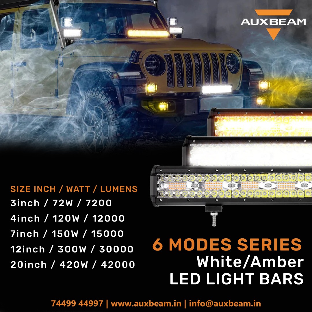 Illuminate the Road Ahead: Upgrade your Ride with Auxbeam's 6 MODES SERIES White/Amber LED Light Bars.

#auxbeam #offroading #4x4 #offroadadventures #offroadlife #offroadnation #mudlife #rockcrawling #jeepoffroad #offroadcommunity #exploremore #adventuretime #headlightupgrade