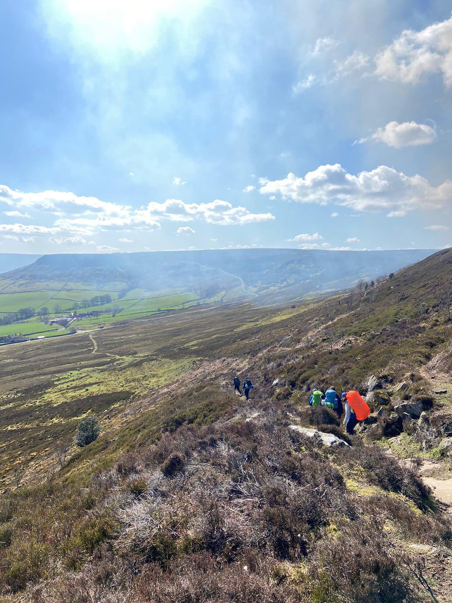 Group 4 enjoying the wonderful views across Great Fryup Dale! 🗺️🥾🏕️ Weather forecast a little more mixed today! #golddofepractice #day3