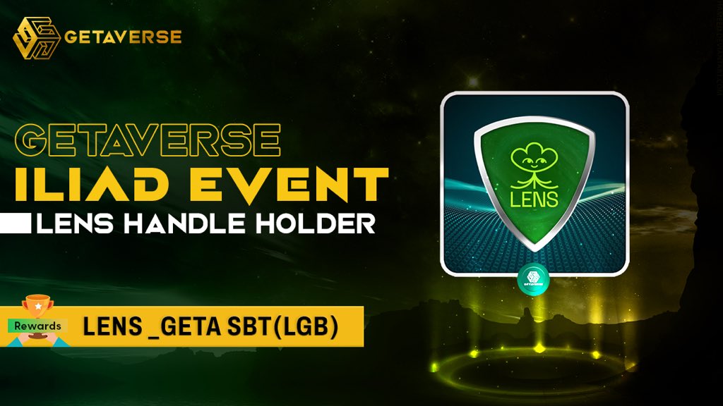 📣#Getaverse Iliad Airdrop Event Part 3 is now LIVE!

🔥By participating in this event, you can claim your LENS_GETA SBT(LGB). 
Complete the tasks to enter:
galxe.com/Getaverse/camp…

⚡️Don’t miss this exciting opportunity to earn exclusive rewards within the Getaverse ecosystem!