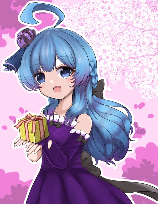 桜とラグナちゃんとプレゼント 