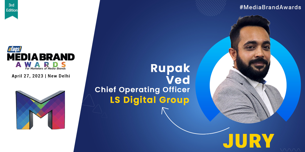 #MediaBrandAwards: We are delighted to have <a href="/RupakVed/">Rupak Ved</a> from <a href="/LSdigitalGroup/">LS Digital</a> as our juror at Media Brand Awards 2023. 🏆
Thank you for joining us!

Know more: bit.ly/3Yds5Wk

#Print #TV #music #OTT #Awards #media #MediaBrandAwards <a href="/afaqs/">afaqs!</a>