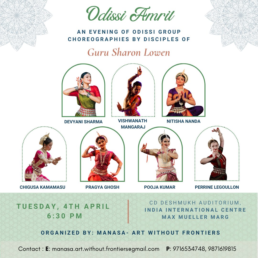 sharon_lowen's tweet photo. If you are in Delhi, please join us April 4 at the India International Centre for an evening of Odissi by 7 talented dancers. We seek your support, blessings and, especially, your enjoyment of this gift we have prepared for you. https://t.co/CfHKHZwu28