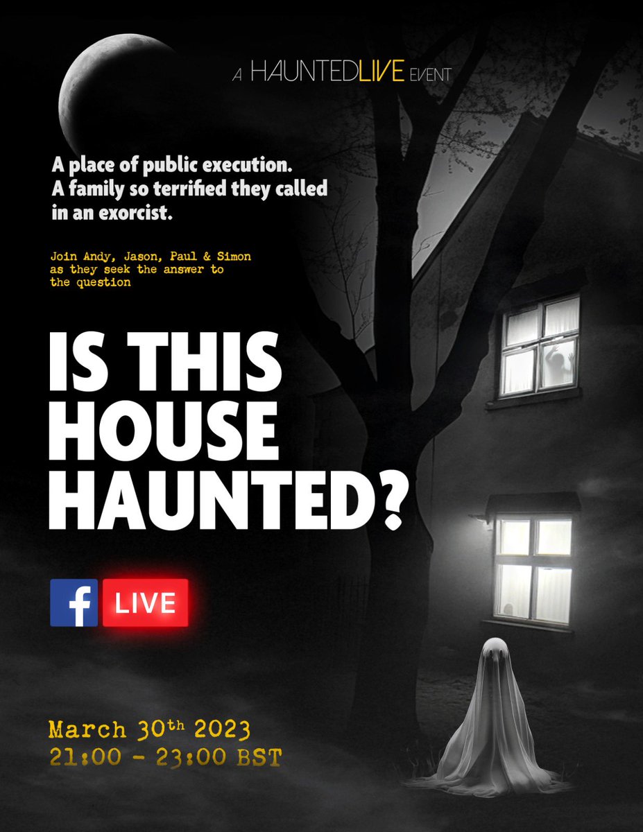 HauntedLIVE_'s tweet photo. Just 2 days to go.
Join @hauntedmagazine @hauntedsimon @thehauntedguy & @hauntedJW on the #hauntedLIVE FB page from 9pm on Thursday.
As always we are live and interactive, you can be our eyes and ears and tell us what you see!
Is this place haunted? 🤷🏻👻 https://t.co/V8Mf9T98Od
