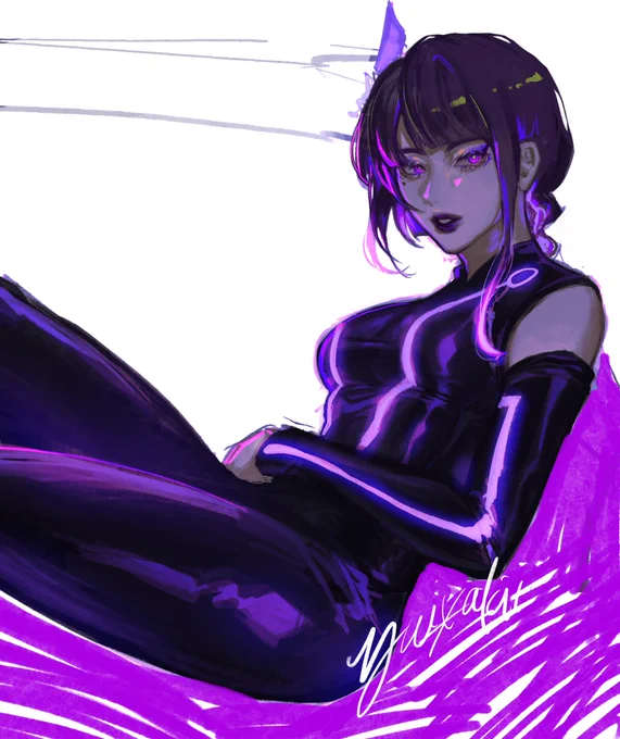 Ei in tron outfit #RaidenEi #raidenshogun #genshinimpact #Genshinfanart #HoYocreators #原神 