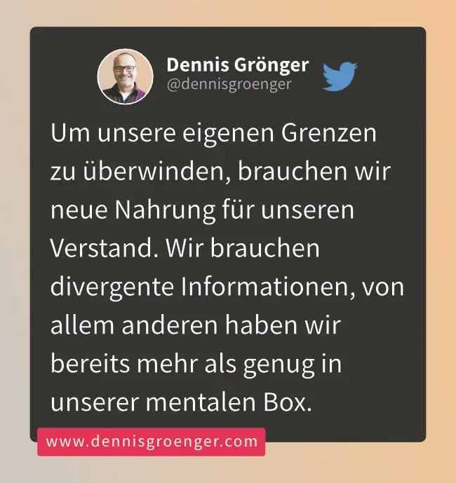 Lies mehr von mir über divergente Infromationen buff.ly/3LSxPl2 

#creativethinking #creativeproblemsolving #designthinking #agilwork #divergentinformation