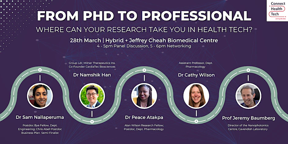Milner Therapeutics Institute (@themilnerinst) on Twitter photo Today, 4pm!
From PhD to Professional – Where can your research take you in health tech?
A hybrid panel discussion with <a href="/sam123sam/">sam sam</a> @HanNamshik <a href="/AtakpaP/">Peace Atakpa</a> <a href="/DrCathyWilson/">Catherine Wilson</a> and Jeremy Baumberg.
Don't miss it 👇
ow.ly/J48C50MX4q4 Today, 4pm!
From PhD to Professional – Where can your research take you in health tech?
A hybrid panel discussion with <a href="/sam123sam/">sam sam</a> @HanNamshik <a href="/AtakpaP/">Peace Atakpa</a> <a href="/DrCathyWilson/">Catherine Wilson</a> and Jeremy Baumberg.
Don't miss it 👇
ow.ly/J48C50MX4q4
