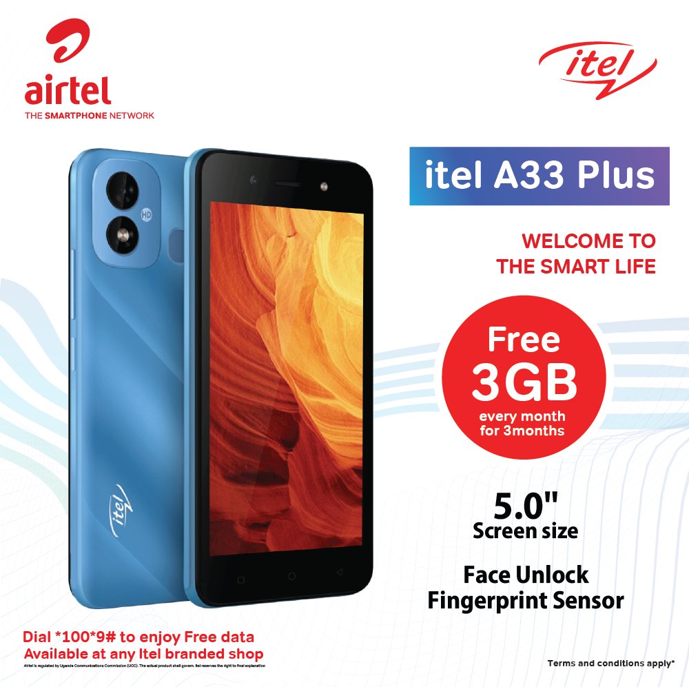 Airtel_Ug's tweet photo. Welcome to #TheSmartLife We have partnered with @iteluganda to give you access to the most affordable 4GSmartPhones in Uganda. https://t.co/i1plHLZybM