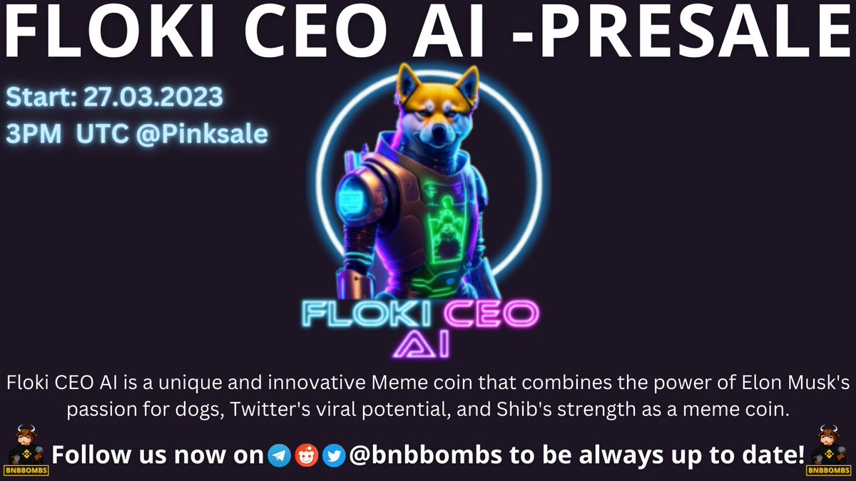 allchainbombs's tweet photo. #Presale for #FLOKICEOAI is a real #community token. Get paid daily for holding Floki CEO AI, 200 #BNB #Hardcap and already over 170 $BNB filled, last hours left, join now @pinkecosystem, DYOR! @Flokiceoai #BNBBombs #Launch #Hodl #Crypto https://t.co/nhq6UzibHr