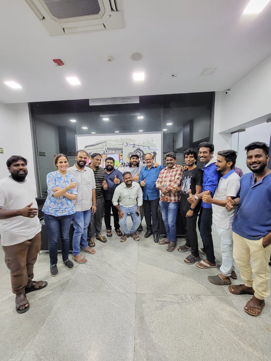Dhananjayang's tweet photo. Last night after watching - Team #PathuThala in all smiles 💪 @SilambarasanTR_ as #AGR  is on fire 🔥 with fabulous songs &amp; BGM by @arrahman sir. Congrats @nameis_krishna . You delivered it.  Advance wishes to  @StudioGreen2 @kegvraja sir  @NehaGnanavel &amp; Team 💐 https://t.co/FqbT7Eju5c