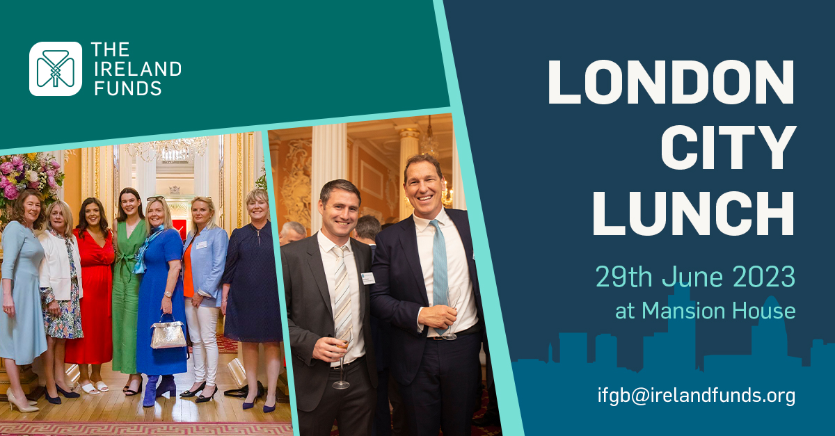 Tables for the annual London City Lunch are now on sale. Join the best of the Irish in Britain on Thursday 29th June for an excellent afternoon of networking and connections. To book, visit irelandfunds.org/event/great-br…