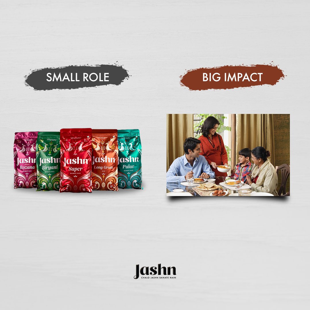 Jashn plays an important role in building the love between you and your family. Because the family that eats together; stays together!
_
_
#smallrolebigimpact #smallrolehugeimpact #trending #explorepage #basmati #basmatirice #rice #biryanirice #pulão