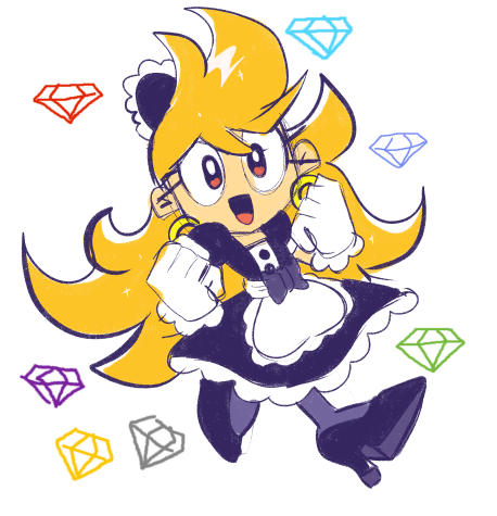 -These colorful circles looks so abstract. I see an eye-like monster!
- Aww thanks for congratulating me! Your Klonoa drawing is really cool <3
-You've found all the chaos emeralds! Now Domestic can turn super :D