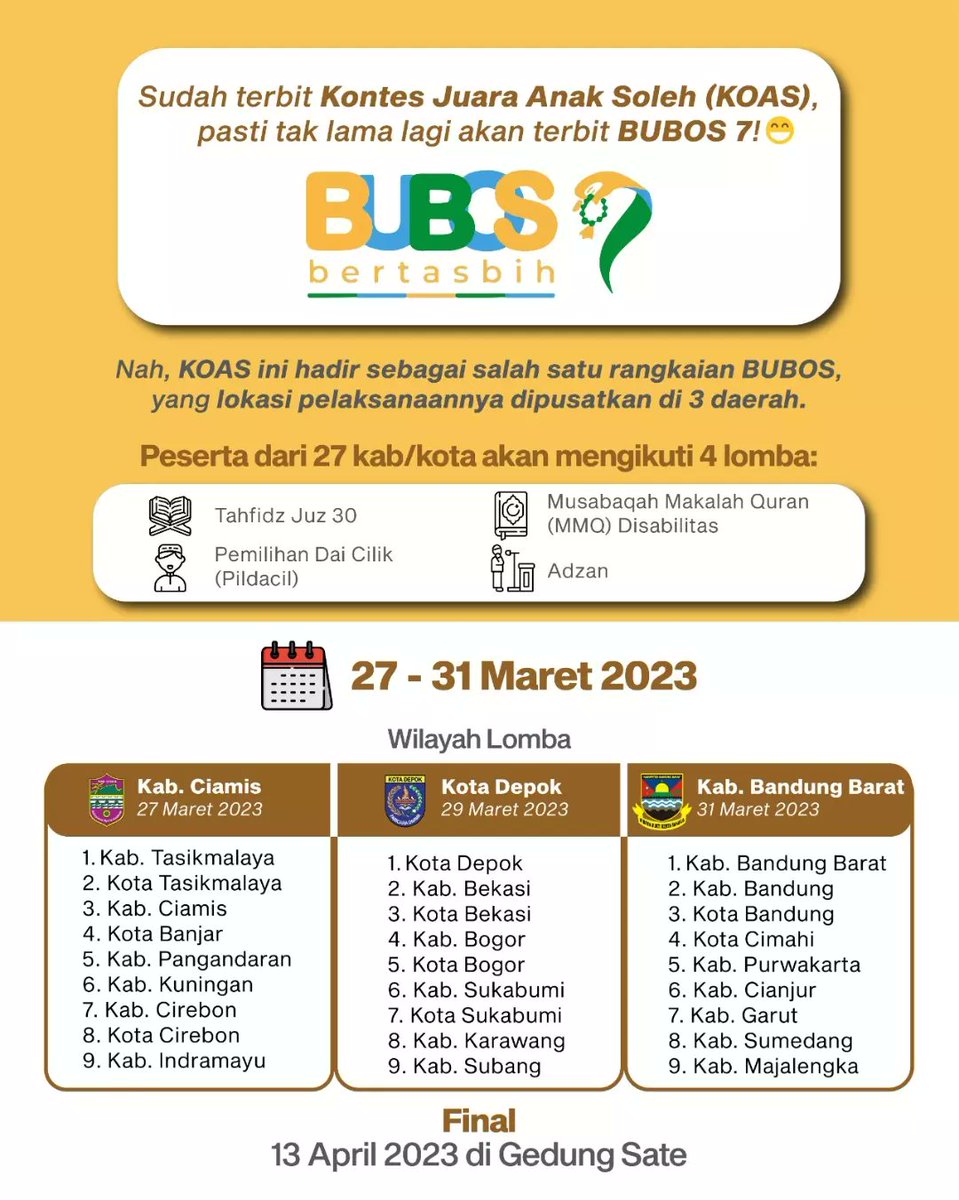 humasjabar's tweet photo. Kontes Juara Anak Nasional (KOAS) sudah dimulai kemarin. Semangat berjuang dalam berlomba adik-adik. โค๏ธ
@ridwankamil @ata_lia @PaUuRuzhanul
#JabarJuara #BUBOS7 https://t.co/HacxZpxPCd