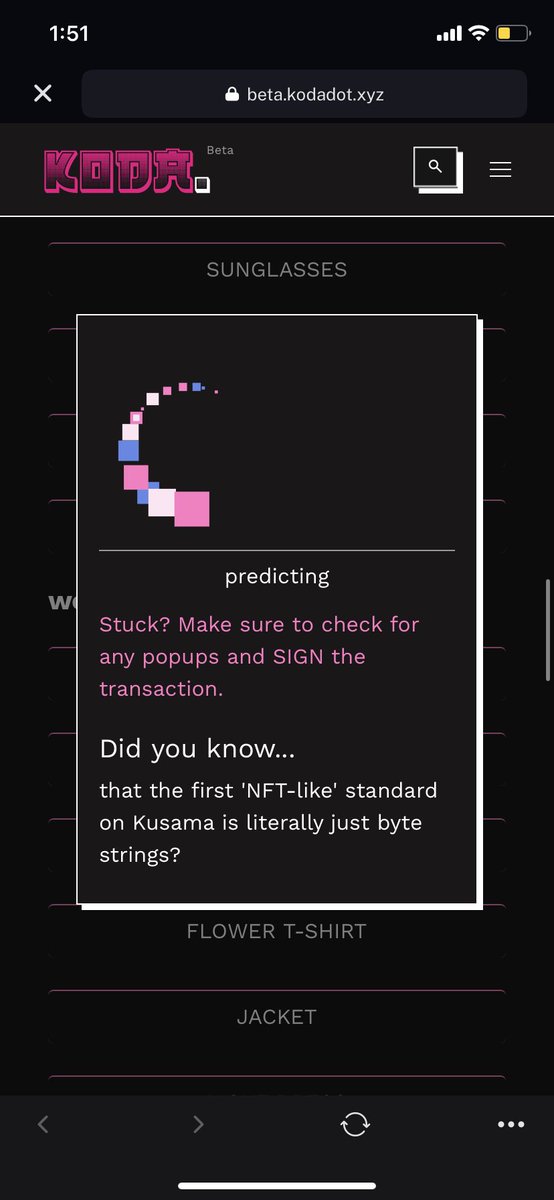 mMr__Sweets's tweet photo. @De_luneClaire @KodaDot I tried to ask in Dc &amp; dm’ed kodadot but didn’t get any reply from anywhere.. I was keep stuck on that then I checked on laptop and same issue.. but then I click on finish I got this.. I thought that’s what they created :( https://t.co/oq4yHrIPUp