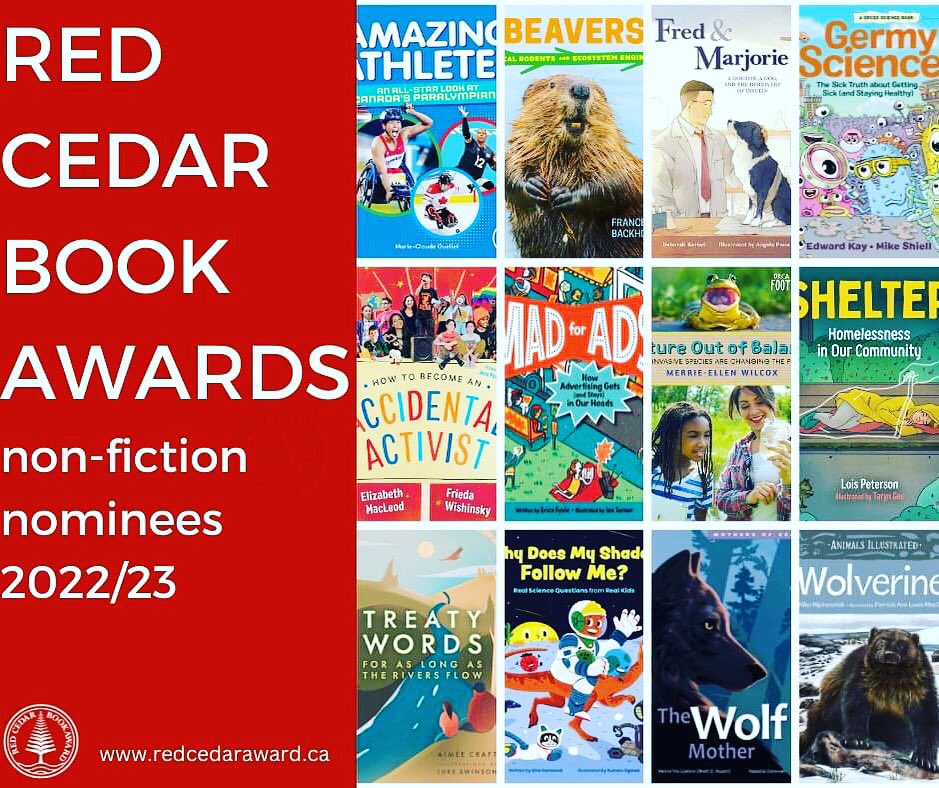 Proud to see my book nominated alongside these great reads. #kidsnonfiction #cankidlit #amwriting