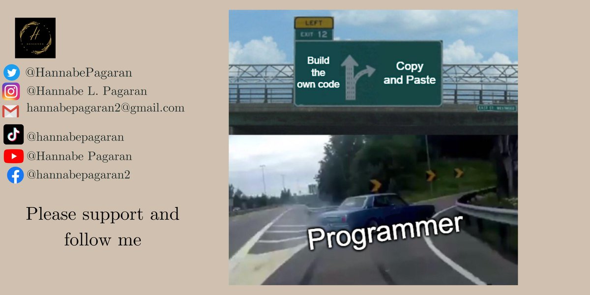HannabePagaran's tweet photo. it's easy when you just copy and paste the code though.
jwk!
#hdesign
#programmer
#webdesigner
#designers
#creators
#Editor
#Memes
#laugh
#fypシ
#tweetme https://t.co/NPdu3uh2dD