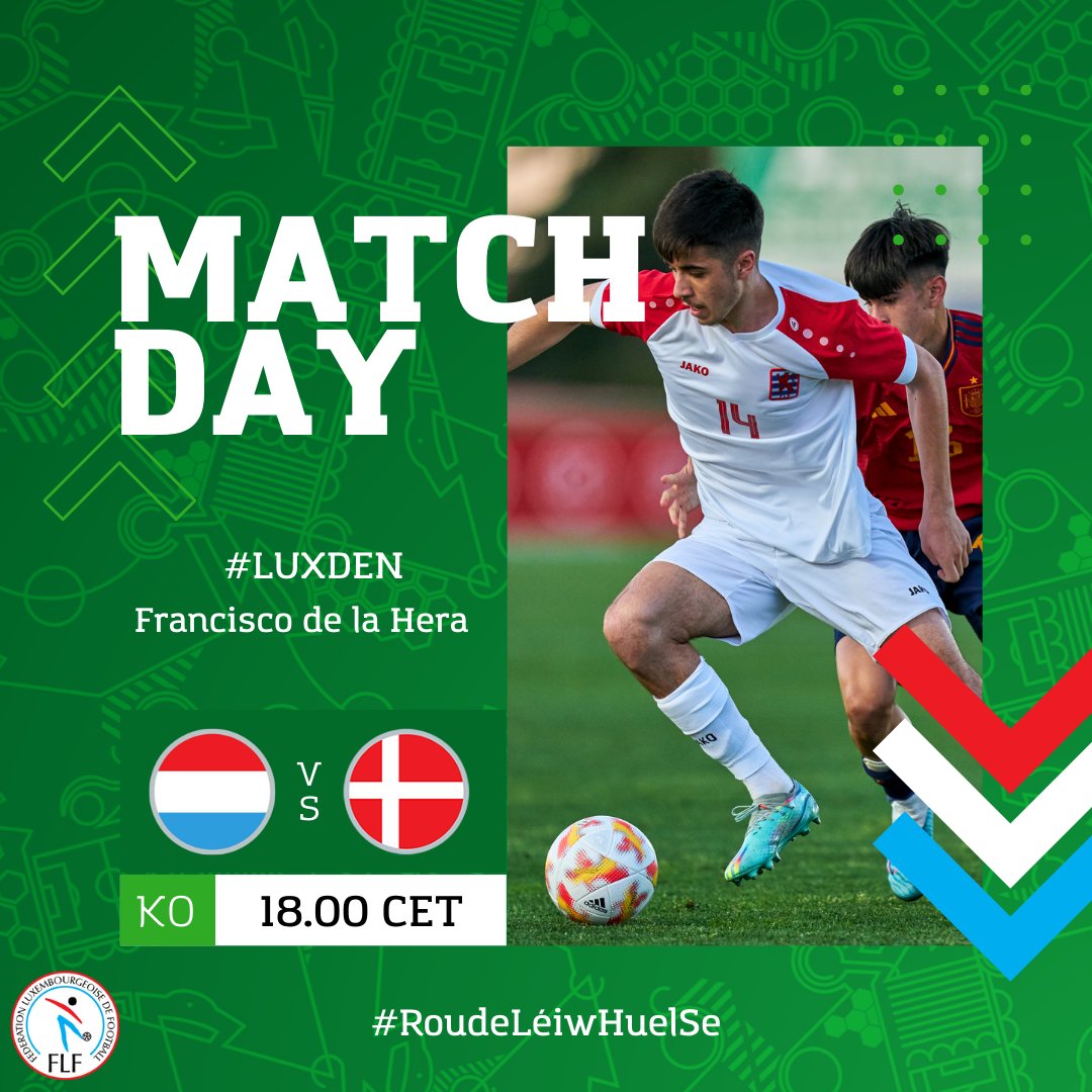 flf_lu's tweet photo. Haut den Owend spillen eis U18/19 Léiwen hire leschte Match vun der Elite Ronn a Spuenien 🔴🦁
🇱🇺🇩🇰
⏰ 18:00 CET
📍 Francisco de la Hera
📺 Leider krute mir aus Spuenien kee Livestream❌
#RoudeLéiwHuelSe #U19Léiwen #RoutLéiwen #DENLUX #U19EURO https://t.co/R1sZVFV56o