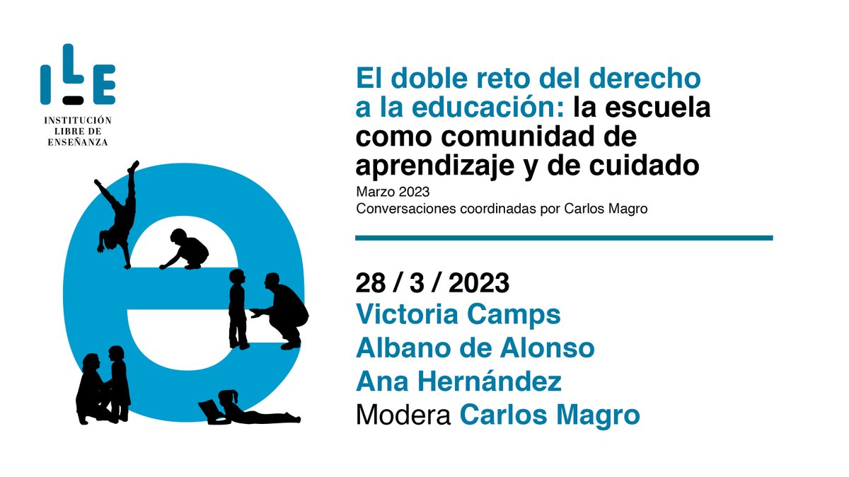 FundacionGiner's tweet photo. Esta tarde (18:30 h) continuamos con estas conversaciones sobre educación, aprendizaje y derecho a ser cuidados. Hoy, con V. Camps, @c_magro, @albanodealonso, @AnaHernandezzzz, @OElwes y @NZAITEGI. Invitaciones ➝ https://t.co/61VInMsAmd https://t.co/0ifaFCMrjo