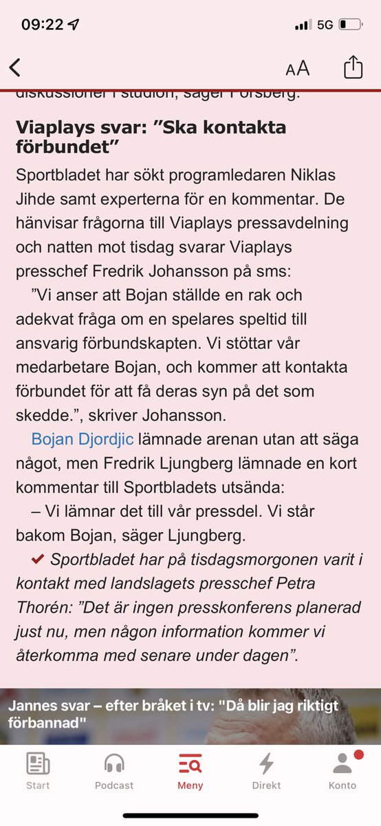 Om man nu slåss för rätten att ställa frågor. Då får man svara på frågor och inte hänvisa till en pressavdelning.