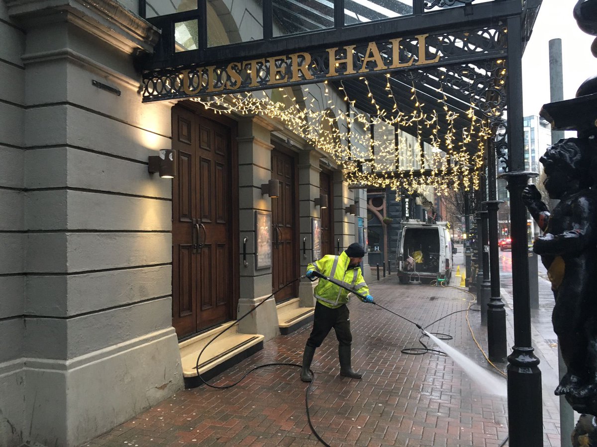 LinenQuarterBID's tweet photo. It’s an early start this morning for our team as they continue #cleanandsafeweek by power washing our high footfall areas such as #bedfordstreet. Get in touch with requests: charlotte@linenquarter.org https://t.co/PPNVG4vfKZ