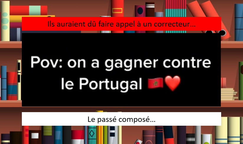 giroudcorrect's tweet photo. La faute du mardi :) 
Encore TikTok,
Ici une personne a gagné le match contre le Portugal, mais pas contre la conjugaison.
Elle n'a pas dû lire l'une des astuces que l'on trouve ici :
https://t.co/Nk4cAoyran

#français #conjugaison #orthographe #grammaire #faute #correction https://t.co/CGTLNLSLRi