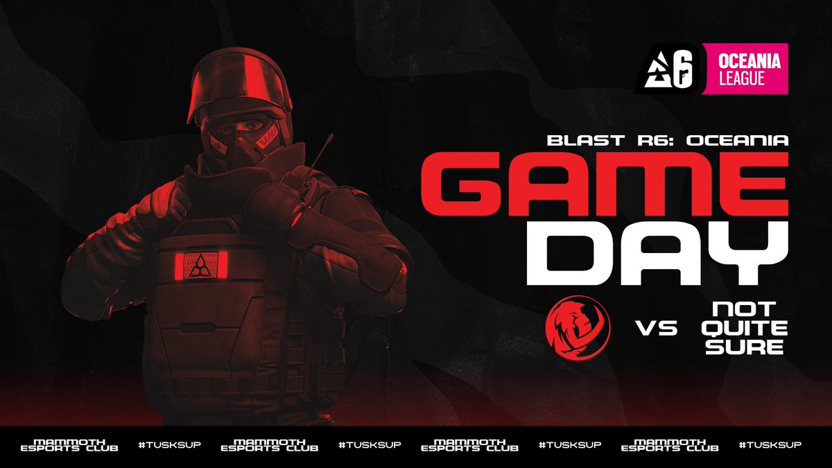 MAMMOTH_OCE's tweet photo. 😤   @R6esportsOCE  GAMEDAY 😤 

After a cracker game last night we take on #NotQuiteSure and look for our first W!

⏰ 9:45PM AEDT
📺 https://t.co/1dzLge3Oi0 

#TusksUp 🦣 | #MECWIN | #BLASTR6 https://t.co/f5ytRNoOua