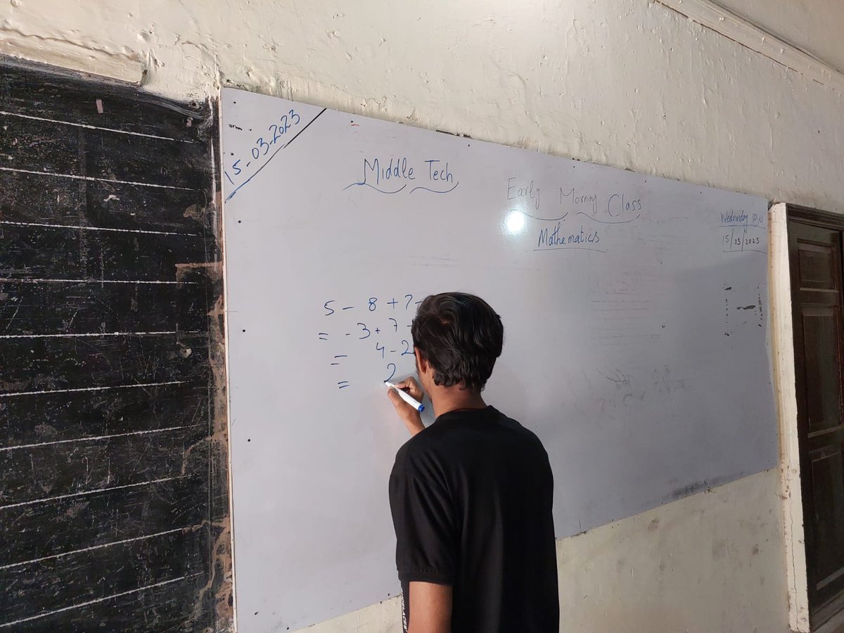 AqalJica's tweet photo. Learners doing Arithmetic with the help of the digital tablet  &amp; on board as daily classwork as classes continue at our #MiddleTech Centers nationwide. JICA-AQAL has launched the pilot program in 18 districts across Pakistan.
#aqaljica #jicapakistan #SDG4QualityEducation https://t.co/i2vbFsAlPf