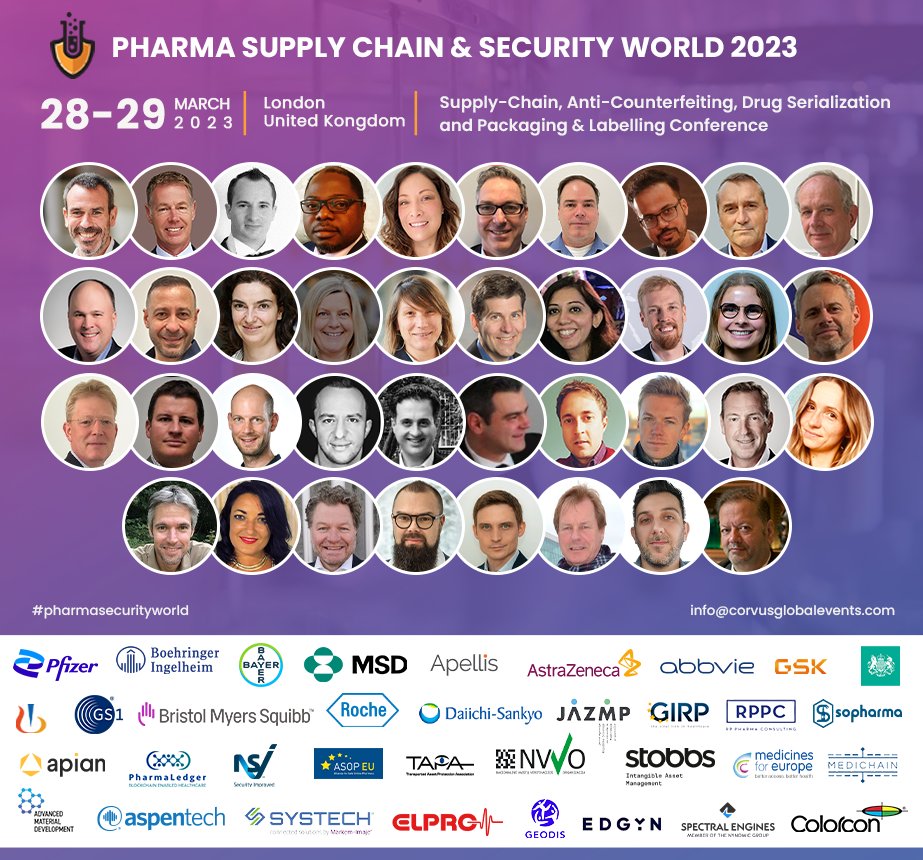 corvusglobal's tweet photo. #PSSW - The count down starts now for the Pharma Supply Chain & Security World 2023
#pharmasecurityworld #Supplychain #Drugserialisation
Conference Website: https://t.co/wGxeE5UI2L https://t.co/HibKqMpHyg